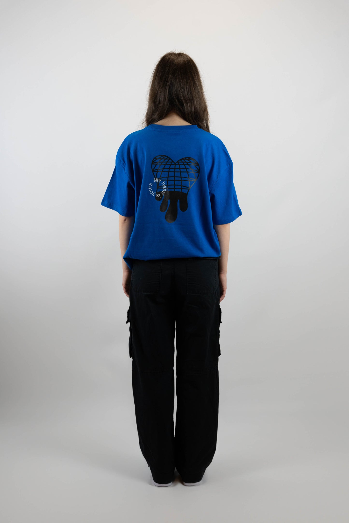 Melted Grid T-Shirt - My heart is yours.