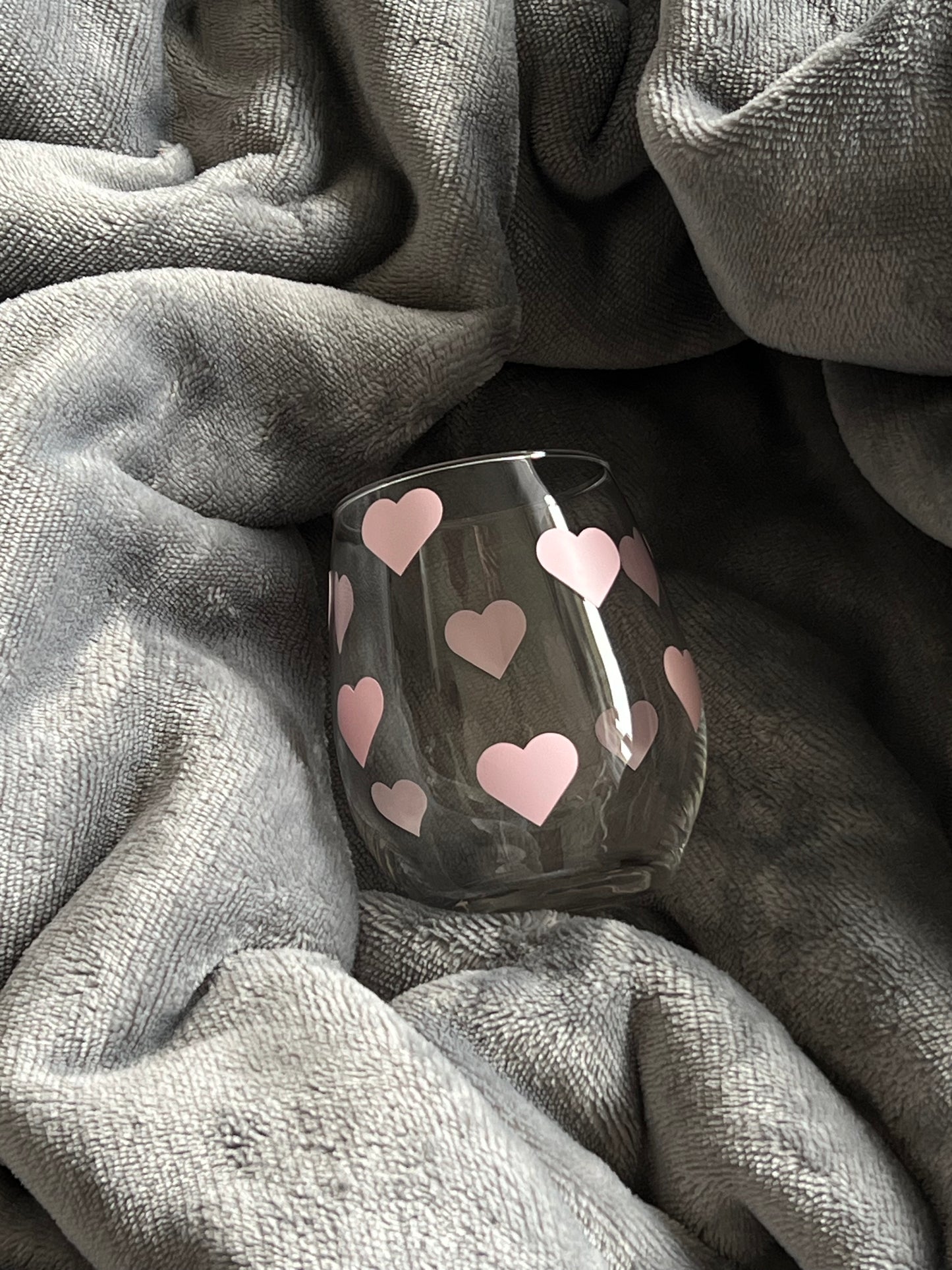 Trinkglas mit Herzen
