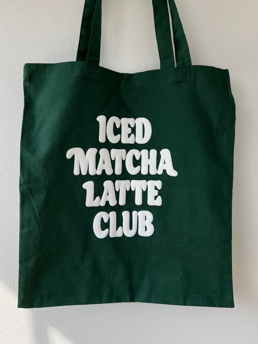 Iced Matcha Latte Club Tote Bag