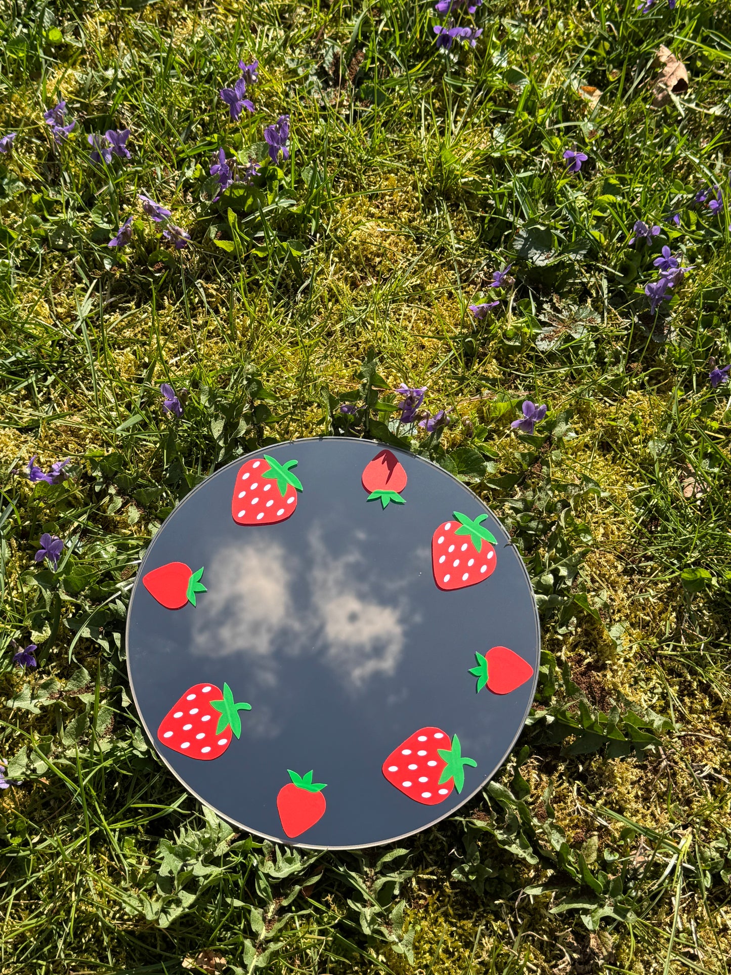 Spiegel mit Erdbeeren