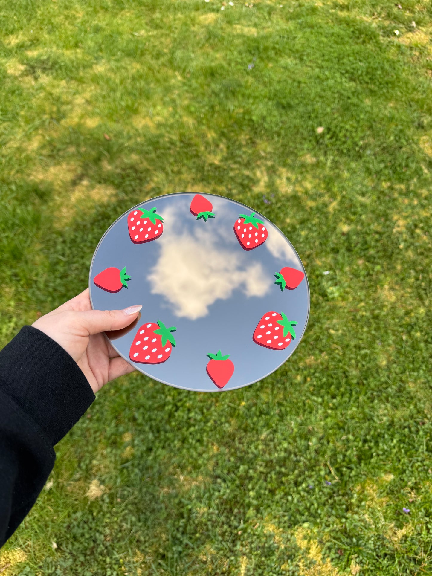 Spiegel mit Erdbeeren