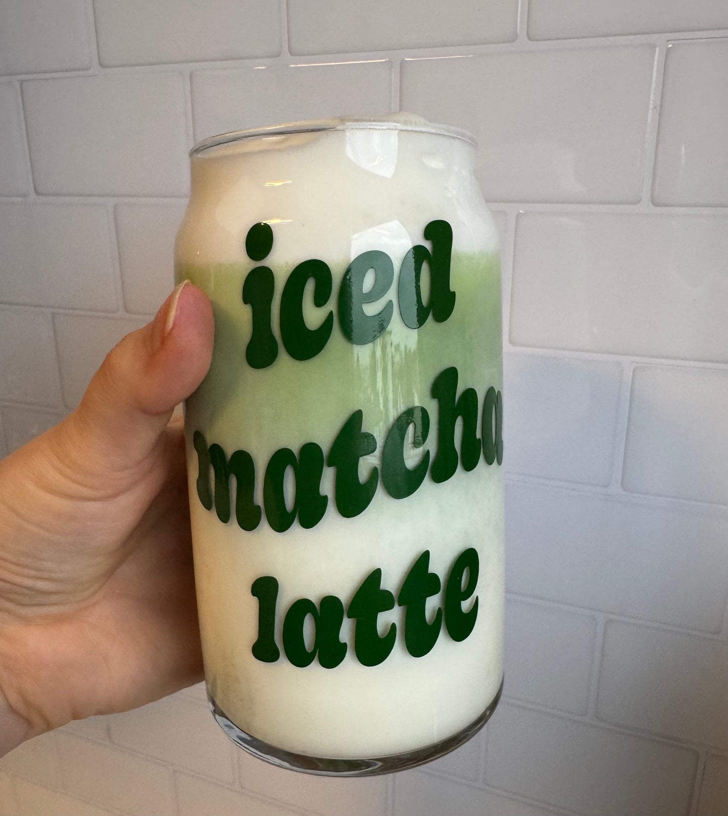 Iced Matcha Latte Glas