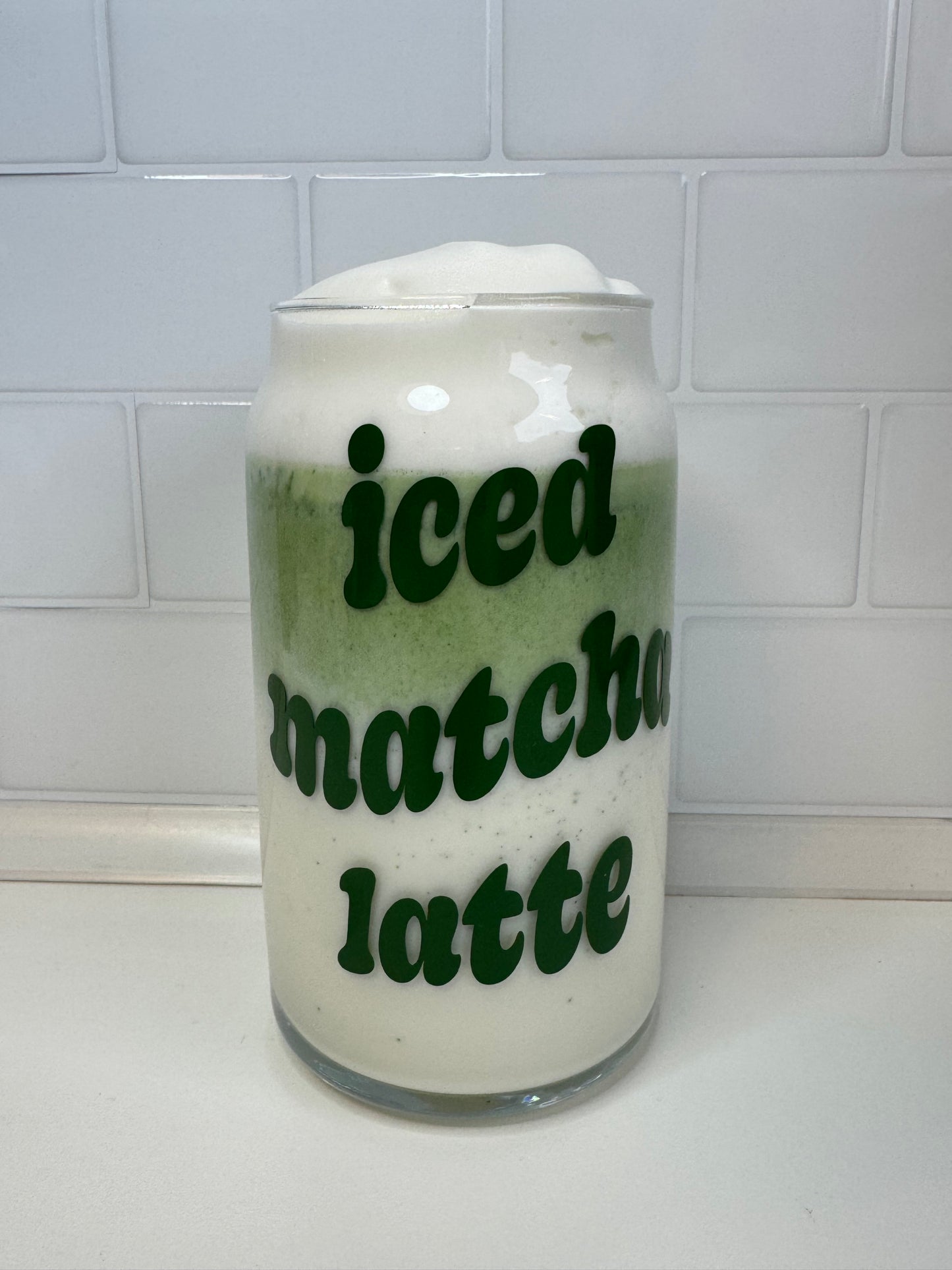 Iced Matcha Latte Glas