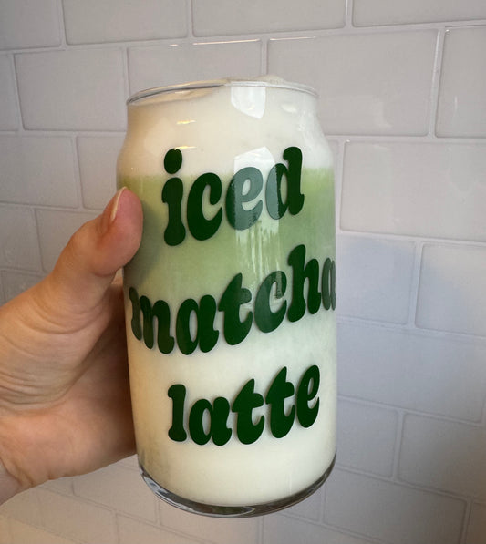 Iced Matcha Latte Glas
